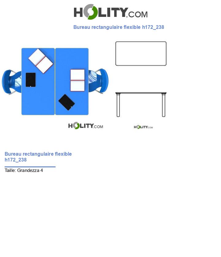 Bureau rectangulaire flexible h172_238