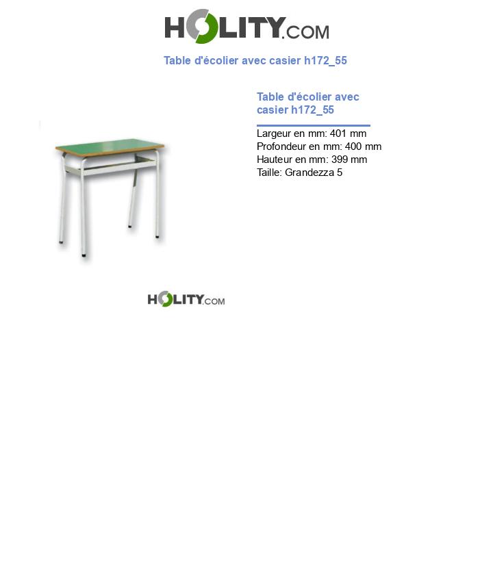 Table d'écolier avec casier h172_55