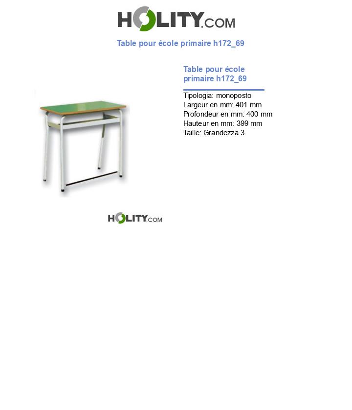 Table pour école primaire h172_69