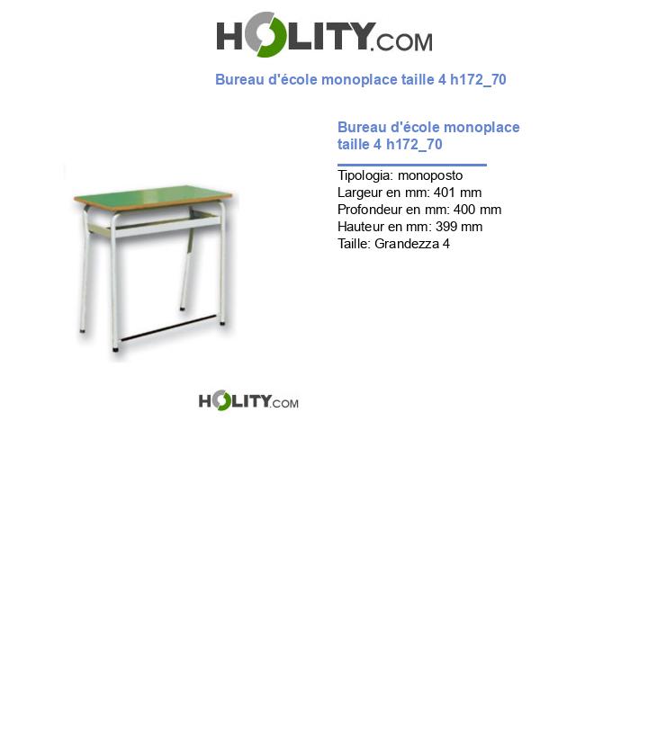 Bureau d'école monoplace taille 4 h172_70