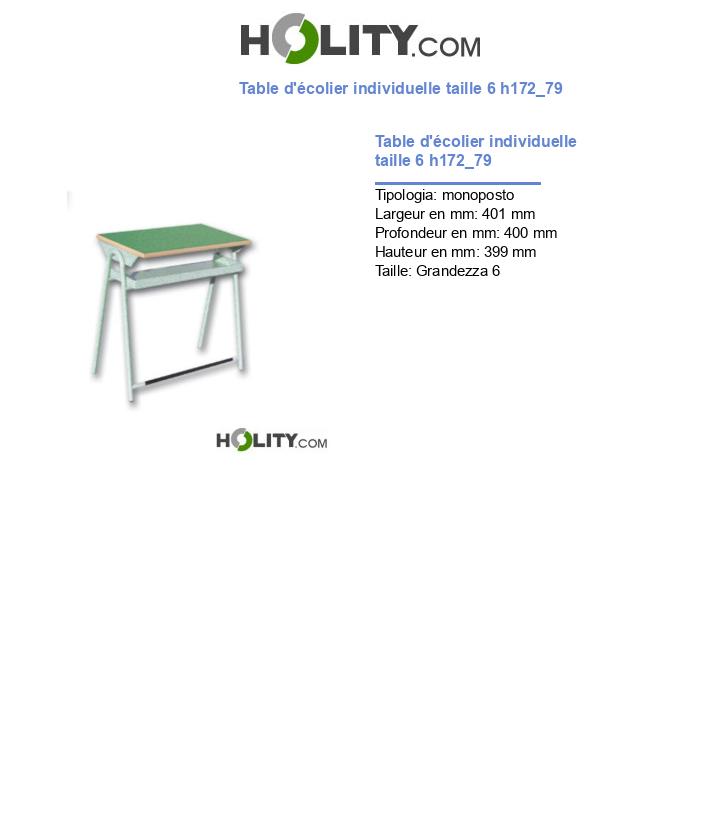 Table d'écolier individuelle taille 6 h172_79