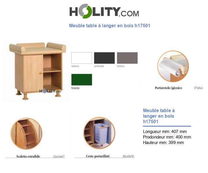 Meuble table à langer en bois h17501