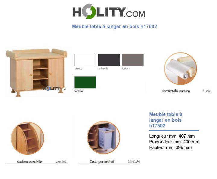 Meuble table à langer en bois h17502