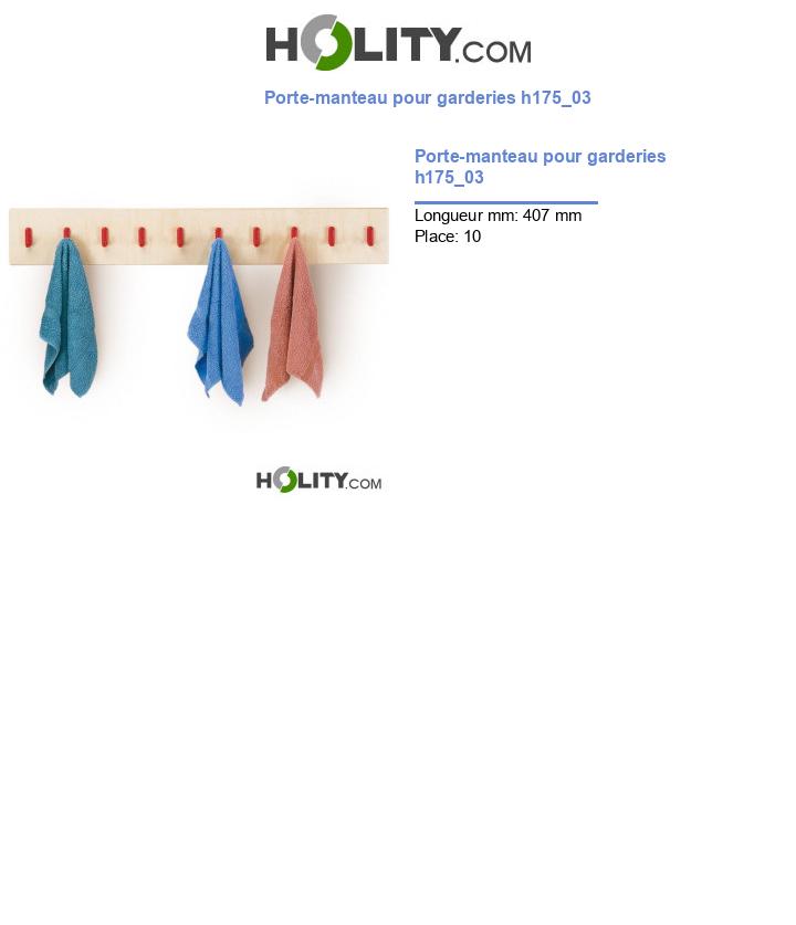 Porte-manteau pour garderies h175_03