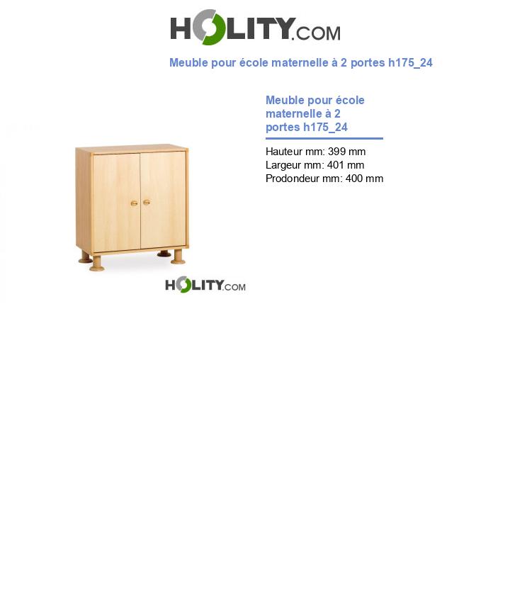 Meuble pour école maternelle à 2 portes h175_24