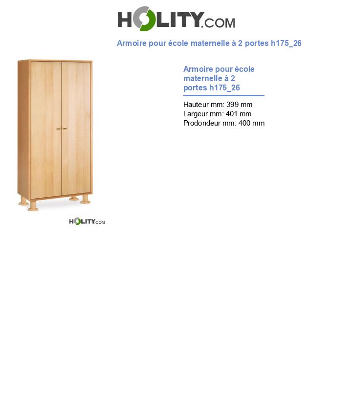 Armoire pour école maternelle à 2 portes h175_26