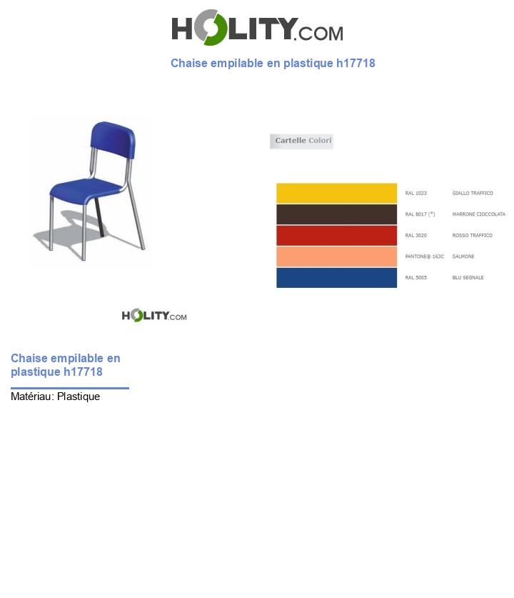 Chaise empilable en plastique h17718