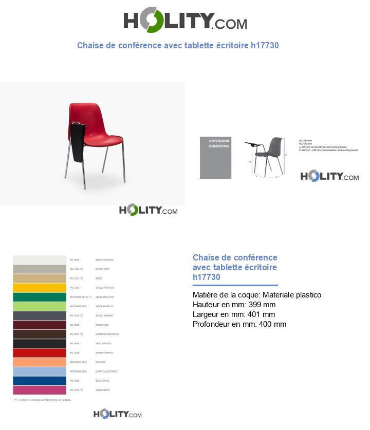 Chaise de conférence avec tablette écritoire h17730