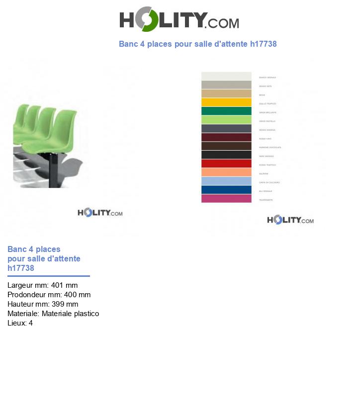 Banc 4 places pour salle d'attente h17738