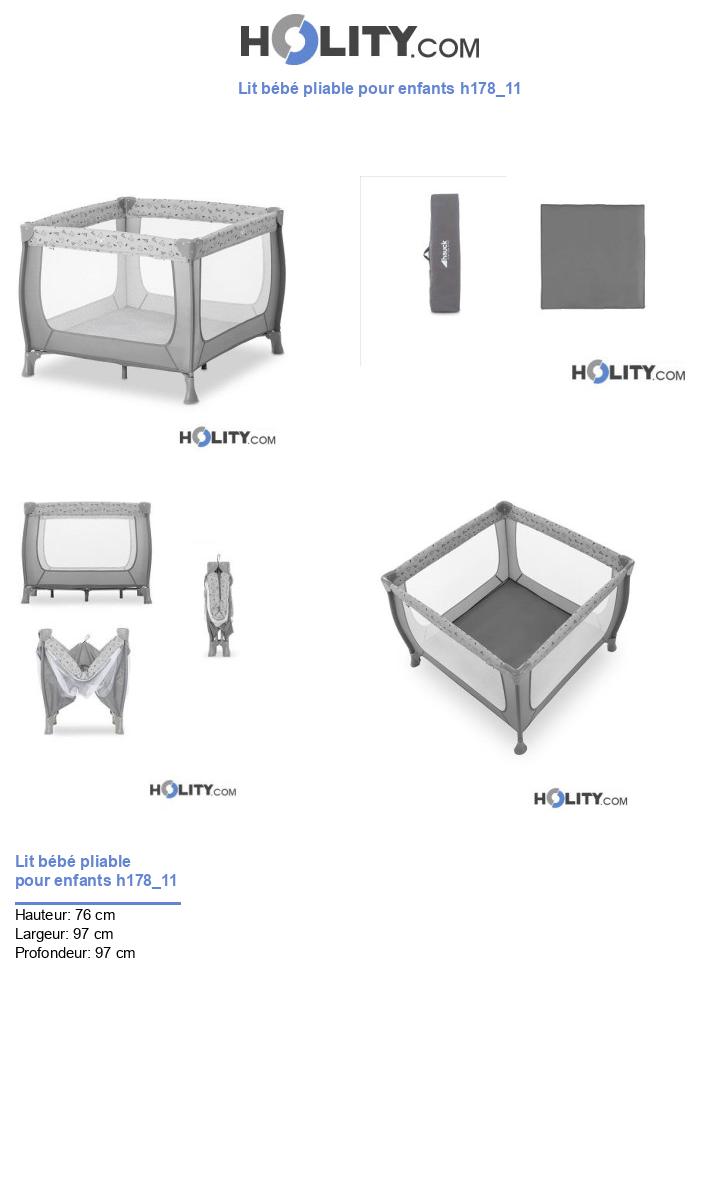 Lit bébé pliable pour enfants h178_11