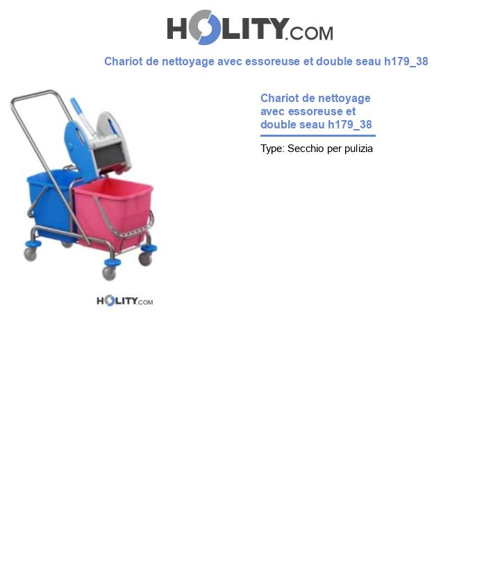 Chariot de nettoyage avec essoreuse et double seau h179_38