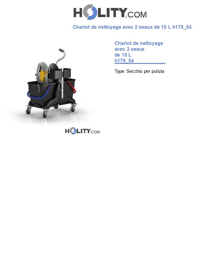 Chariot de nettoyage avec 2 seaux de 15 L h179_54