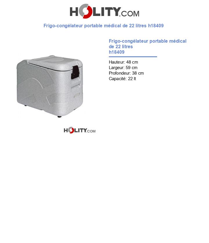 Frigo-congélateur portable médical de 22 litres h18409