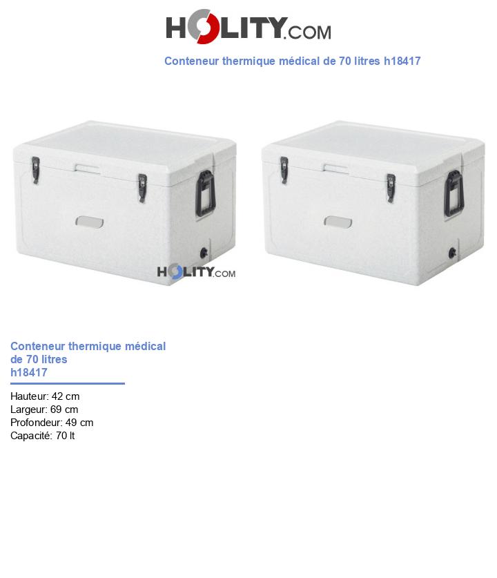 Conteneur thermique médical de 70 litres h18417