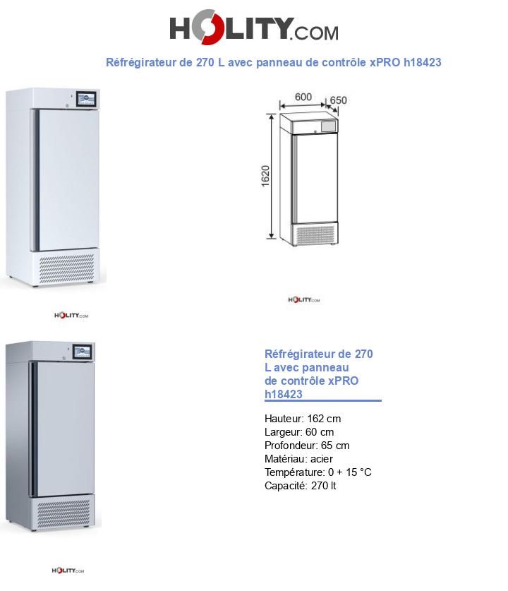 Réfrégirateur de 270 L avec panneau de contrôle xPRO h18423