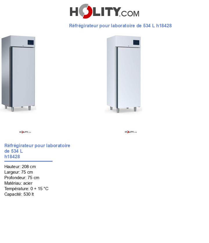Réfrégirateur pour laboratoire de 534 L h18428