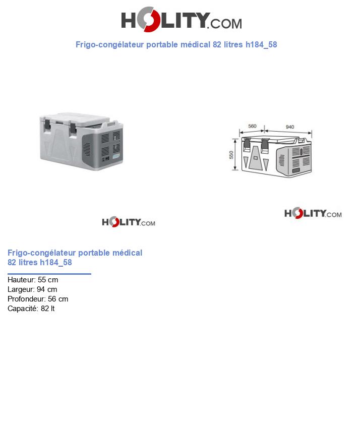 Frigo-congélateur portable médical 82 litres h184_58