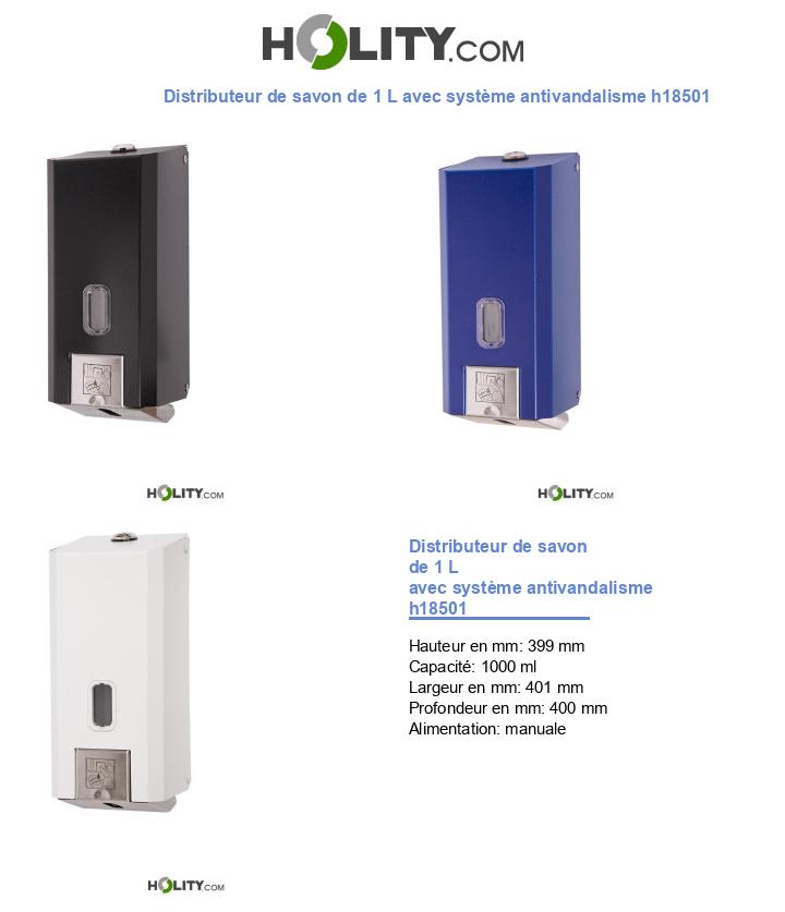 Distributeur de savon de 1 L avec système antivandalisme h18501