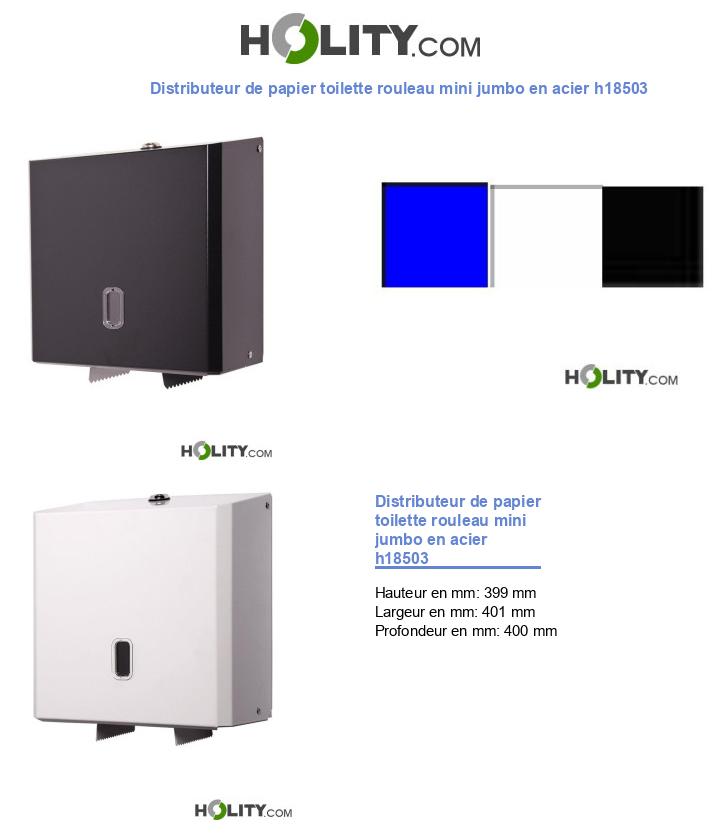 Distributeur de papier hygiénique en acier pour mini-rouleaux jumbo h18503