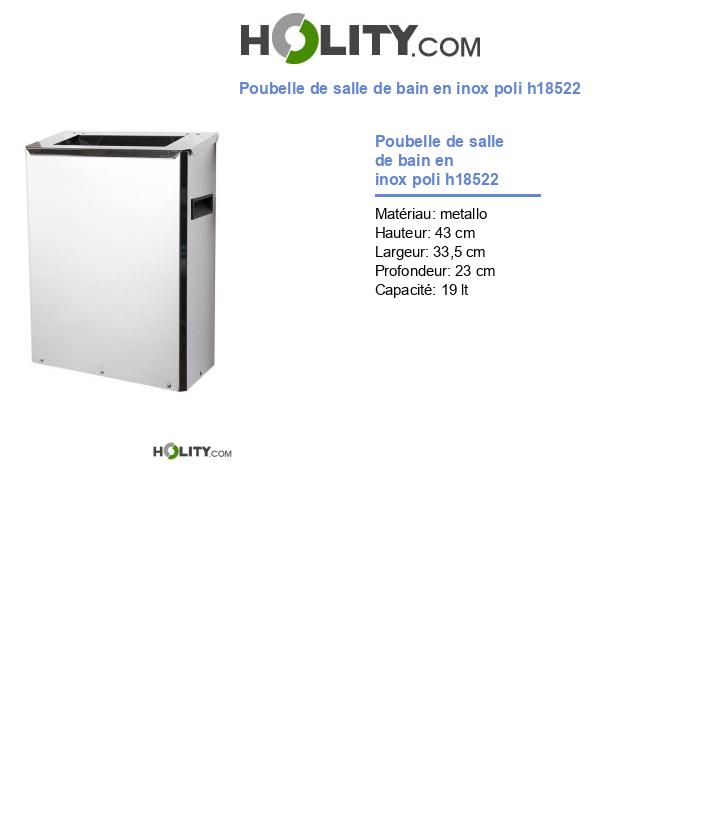 Poubelle de salle de bain en inox poli h18522