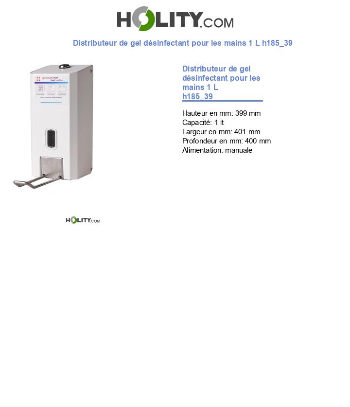 Distributeur de gel désinfectant pour les mains 1 L h185_39