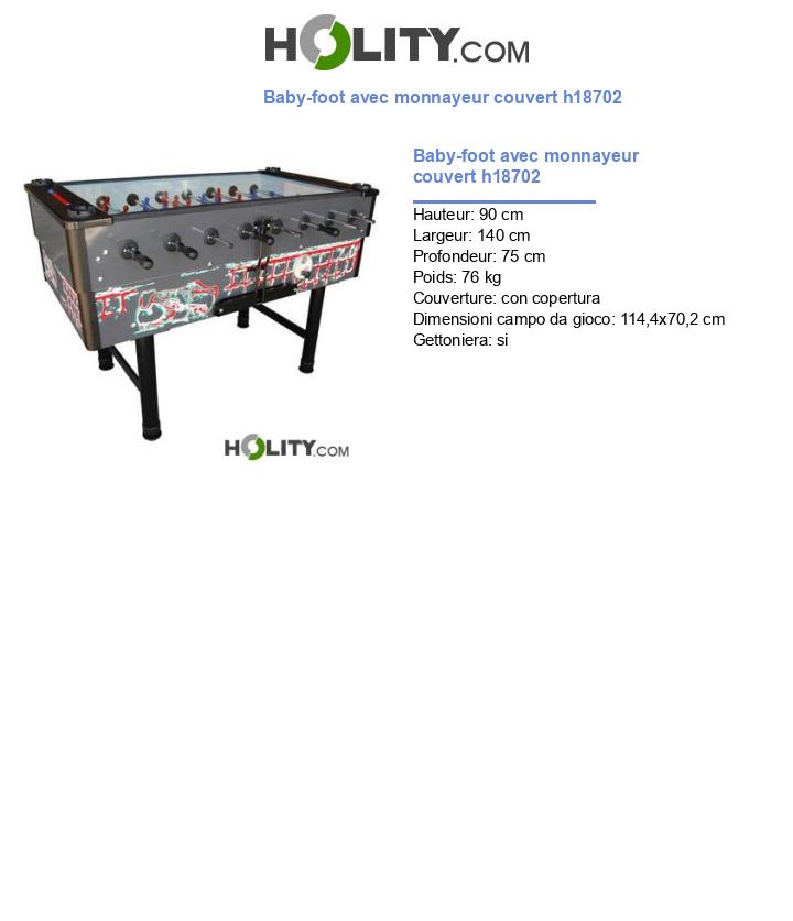 Baby-foot avec monnayeur couvert h18702