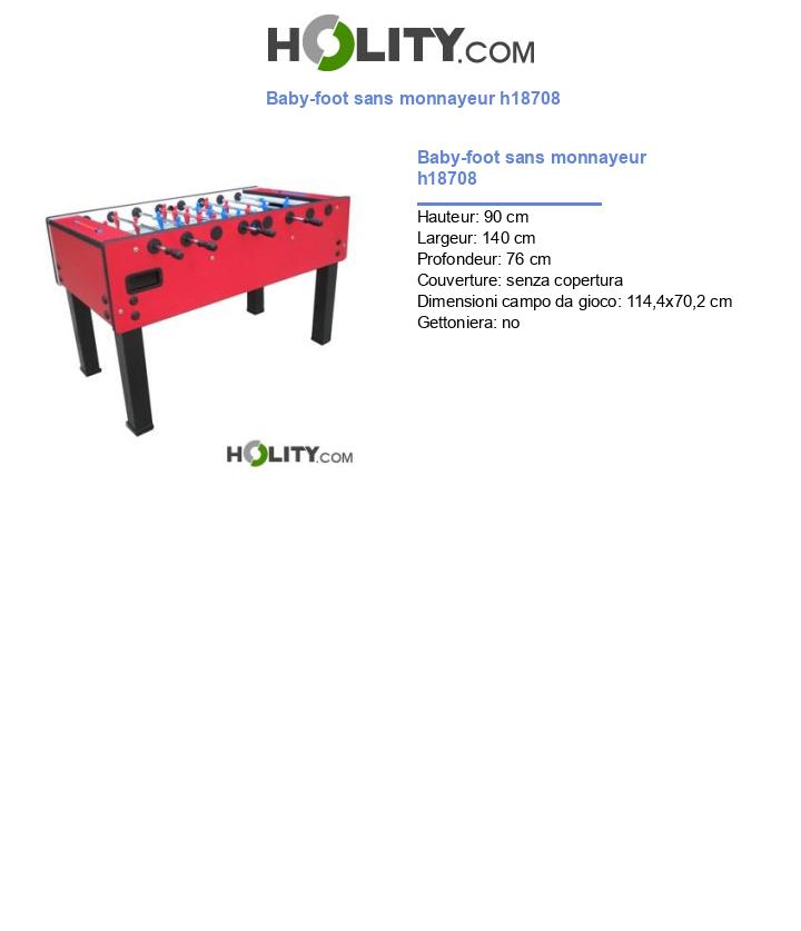 Baby-foot sans monnayeur h18708