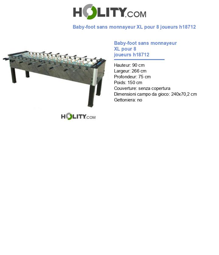 Baby-foot sans monnayeur XL pour 8 joueurs h18712