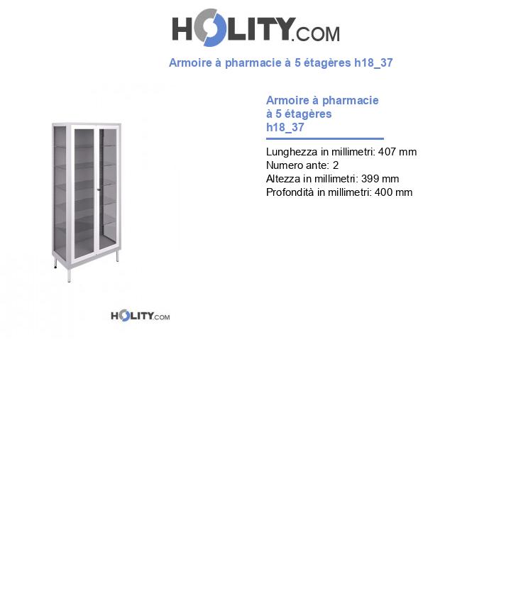 Armoire à pharmacie à 5 étagères h18_37