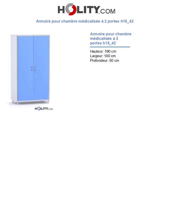 Armoire pour chambre médicalisée à 2 portes h18_42