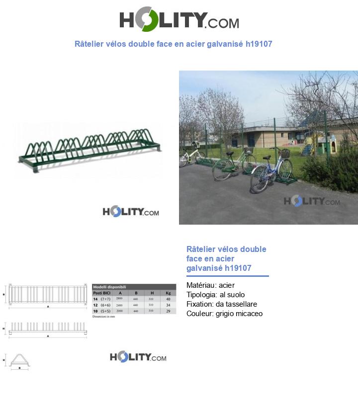 Râtelier vélos double face en acier galvanisé h19107