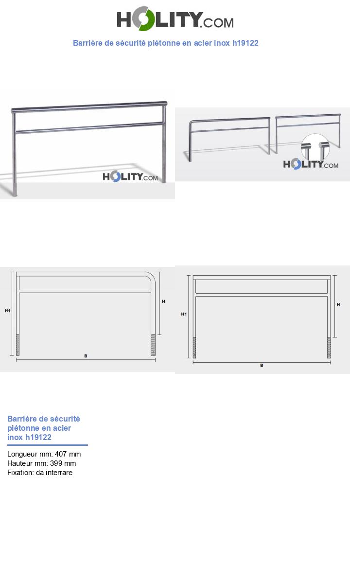 Barrière de sécurité piétonne en acier inox h19122