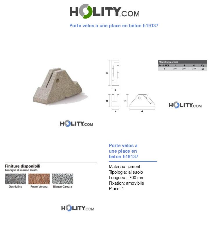 Porte vélos à une place en béton h19137