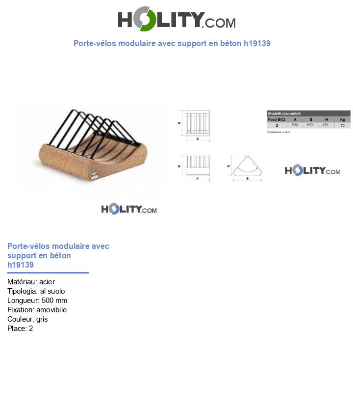 Porte-vélos modulaire avec support en béton h19139