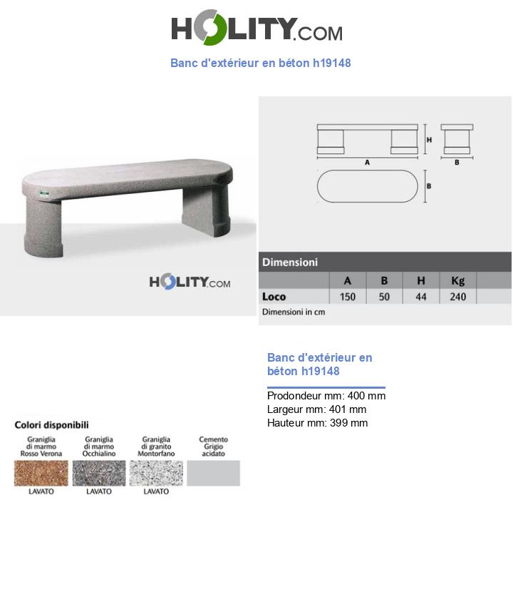 Banc d'extérieur en béton h19148