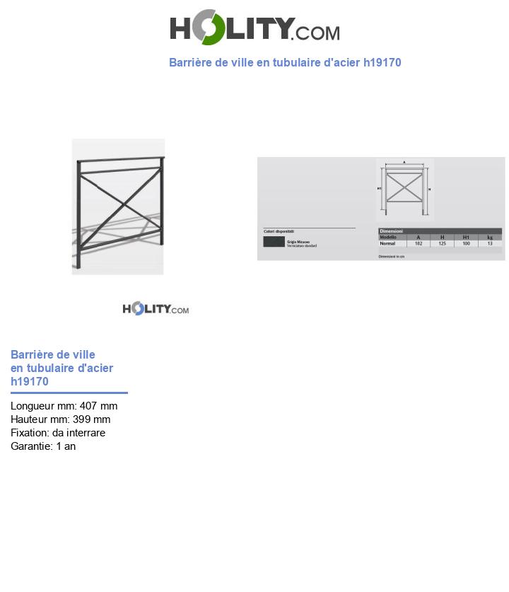 Barrière de ville en tubulaire d'acier h19170