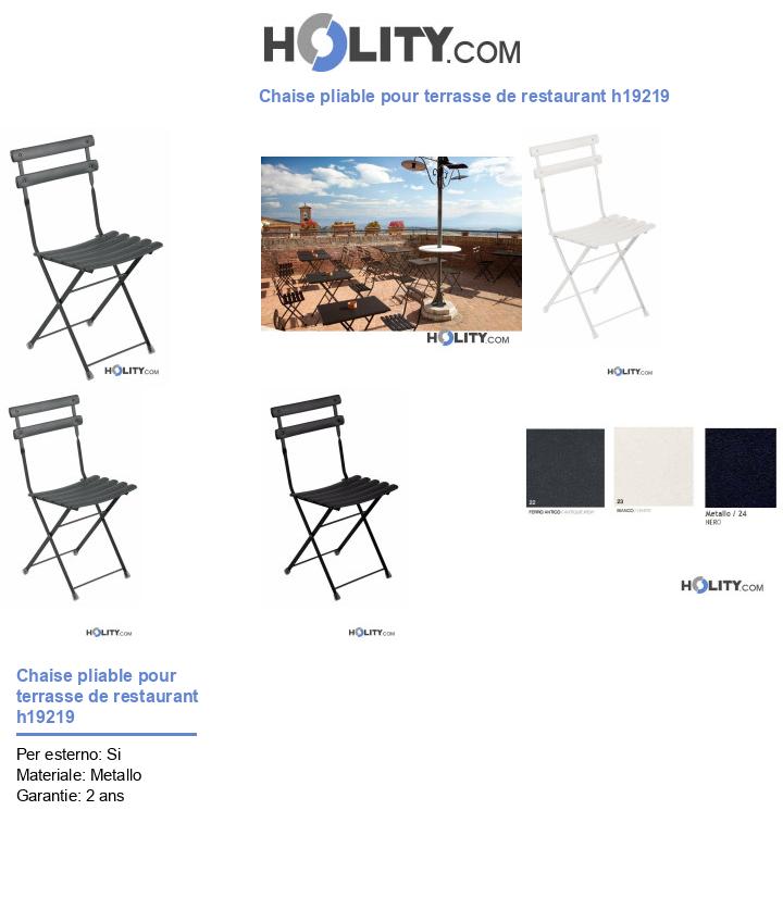 Chaise pliable pour terrasse de restaurant h19219