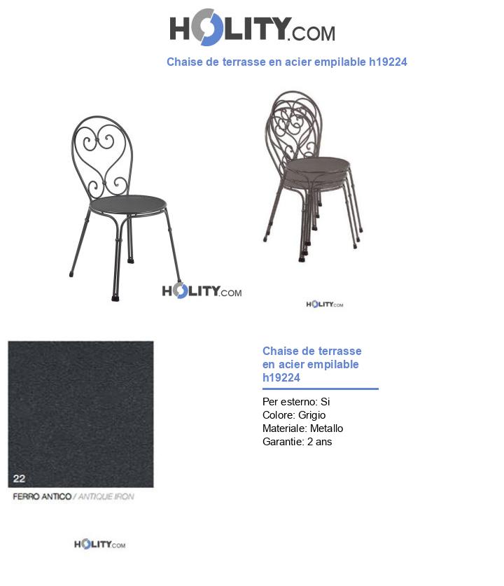 Chaise de terrasse en acier empilable h19224