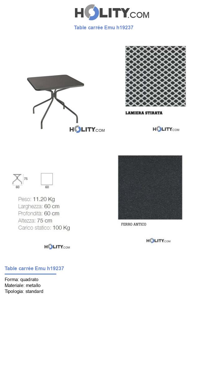Table carrée Emu h19237