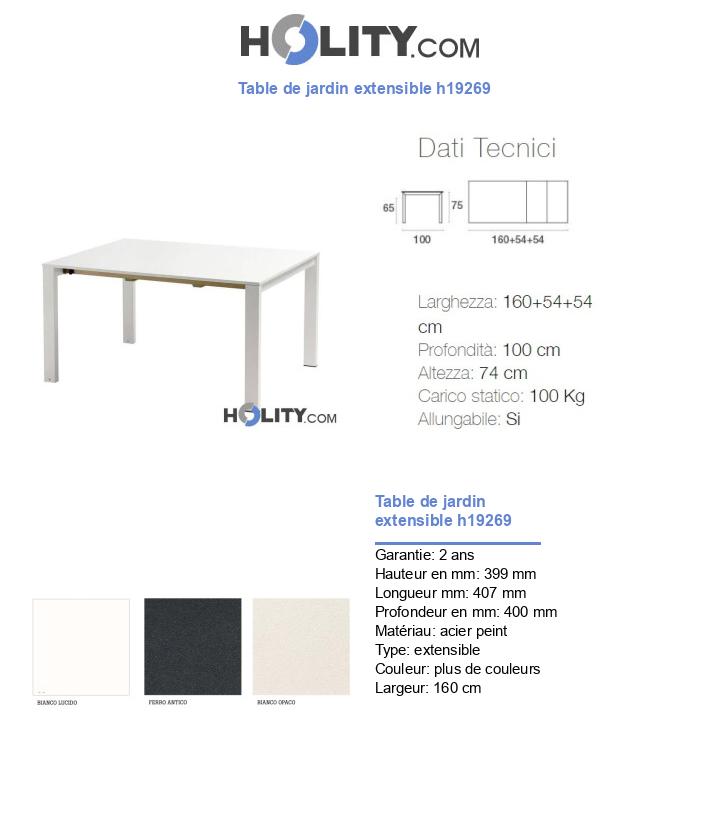 Table de jardin extensible h19269
