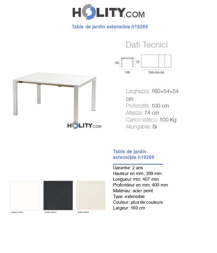 Table de jardin extensible h19269