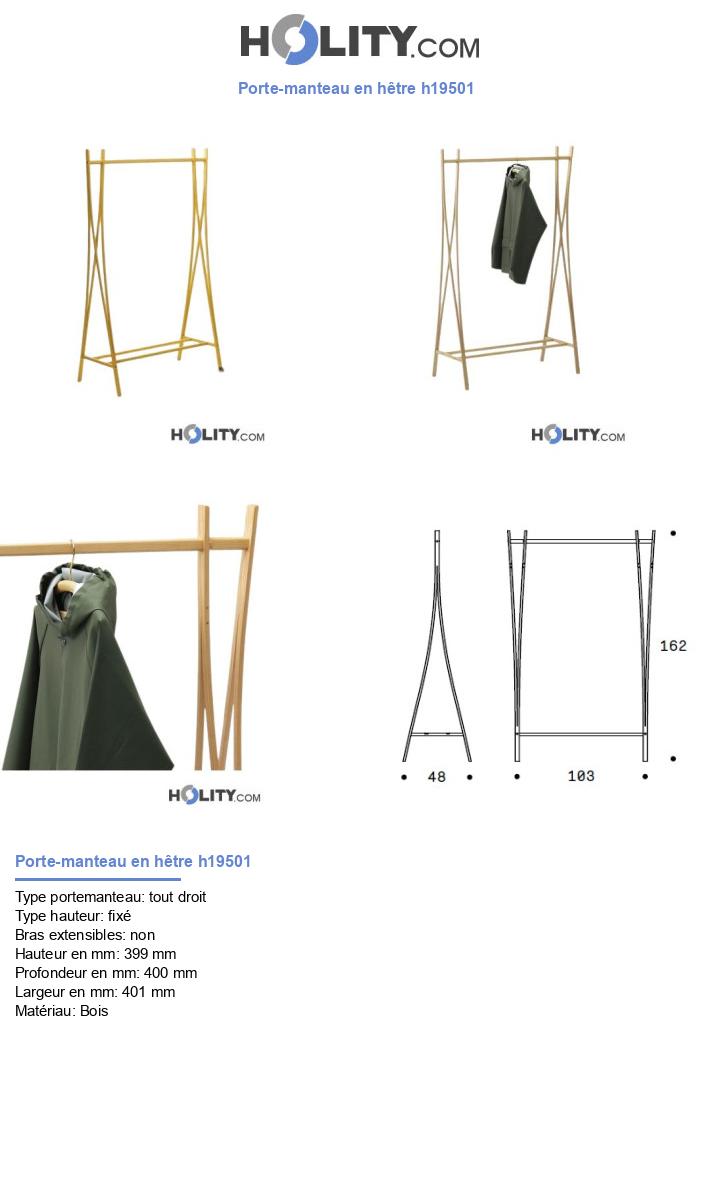 Porte-manteau en hêtre h19501