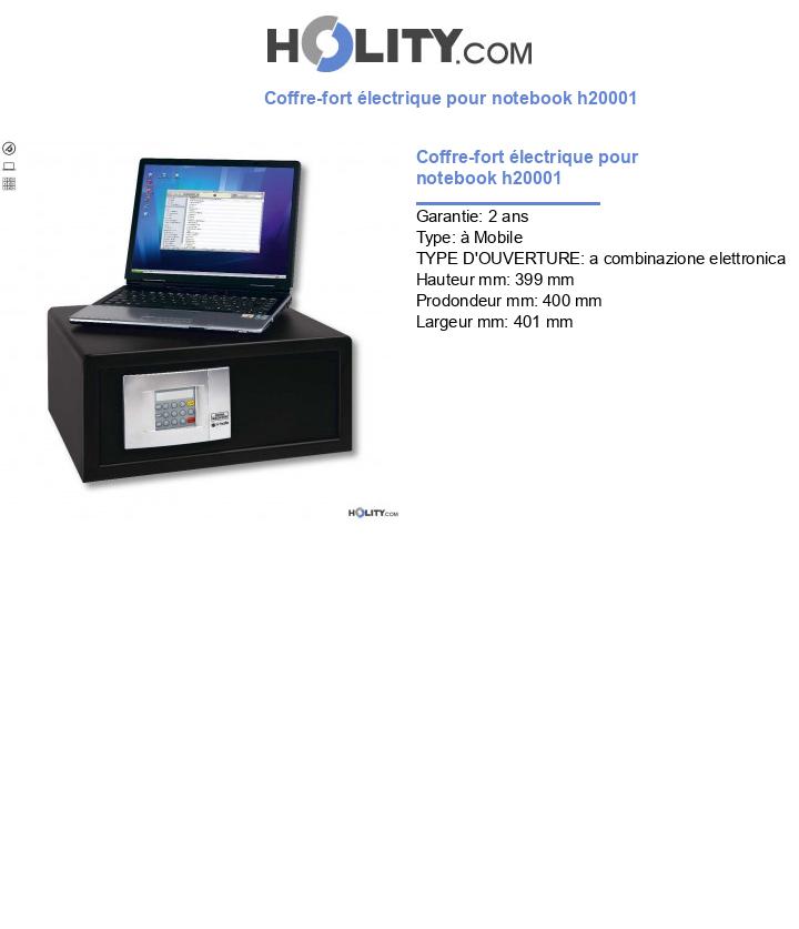 Coffre-fort électrique pour notebook h20001