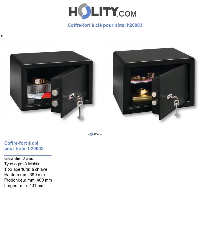 Coffre-fort à clé pour hôtel h20003