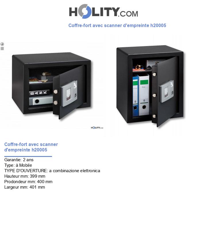 Coffre-fort avec scanner d'empreinte h20005