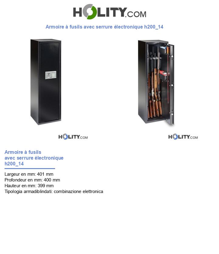 Armoire à fusils avec serrure électronique h200_14