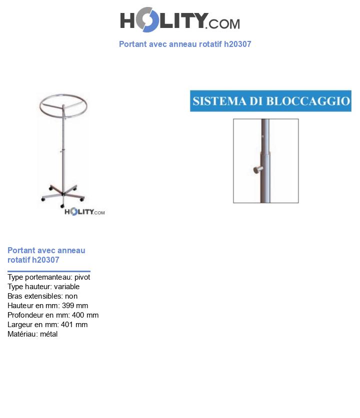 Portant avec anneau rotatif h20307