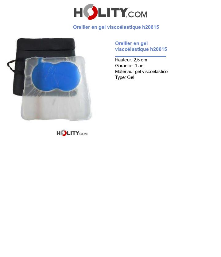 Oreiller en gel viscoélastique h20615