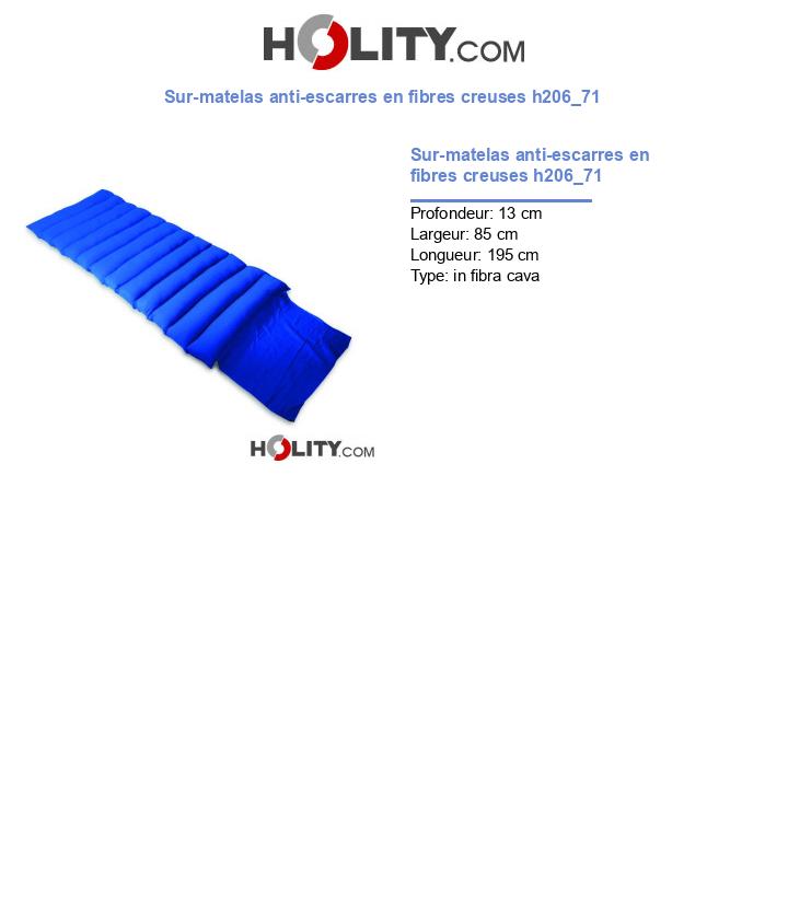 Sur-matelas anti-escarres en fibres creuses h206_71