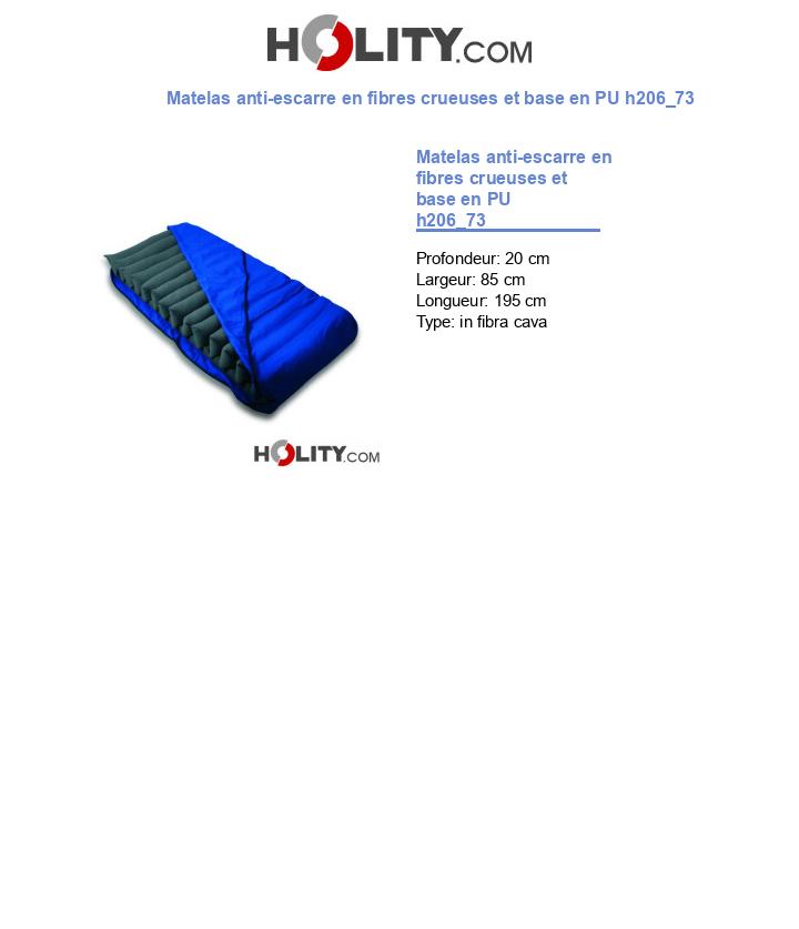 Matelas anti-escarre en fibres crueuses et base en PU h206_73